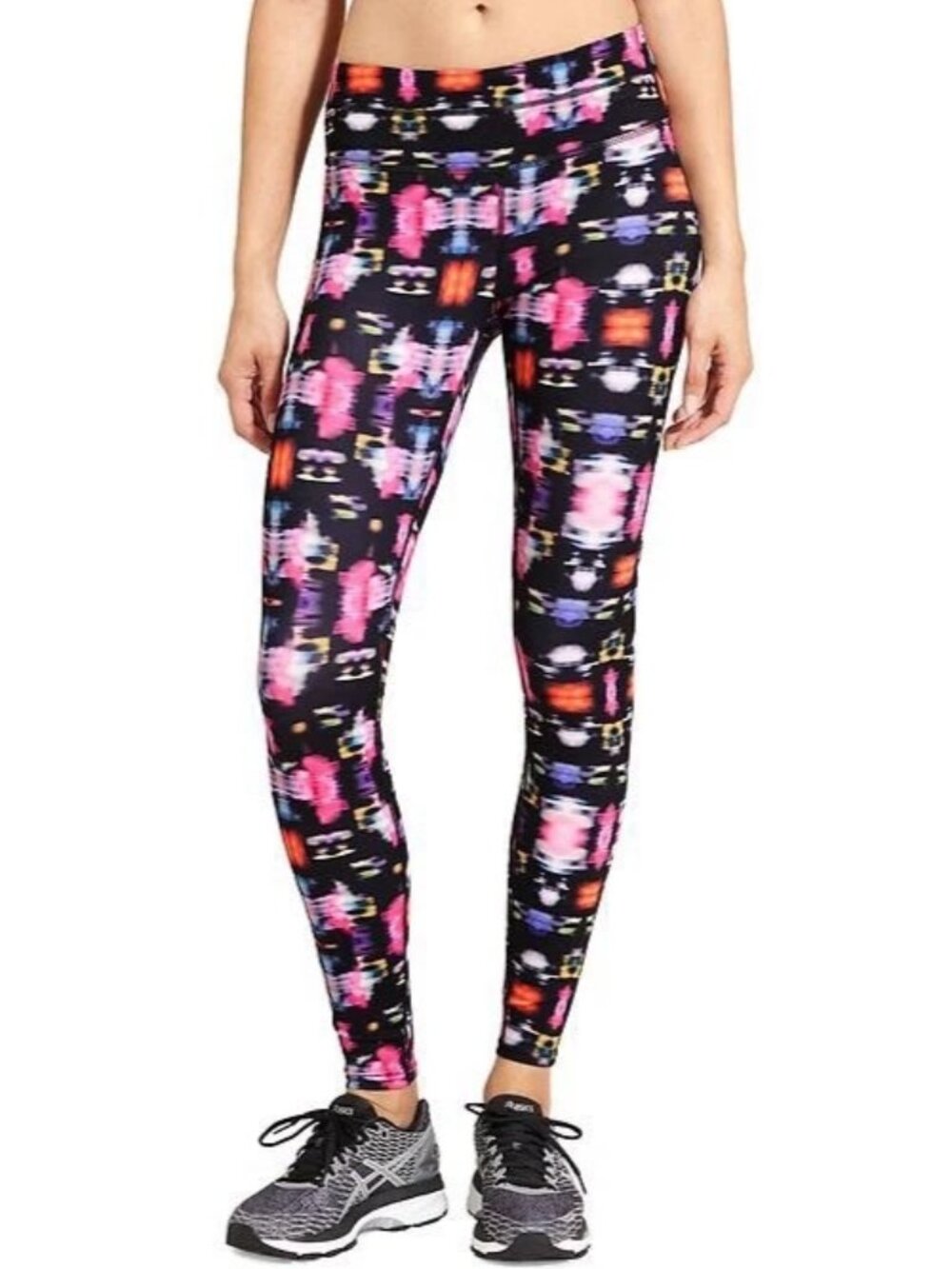 Athleta Freedom Sonar Print Tights Leggings Size Small S Pink Black Kaleidoscope
